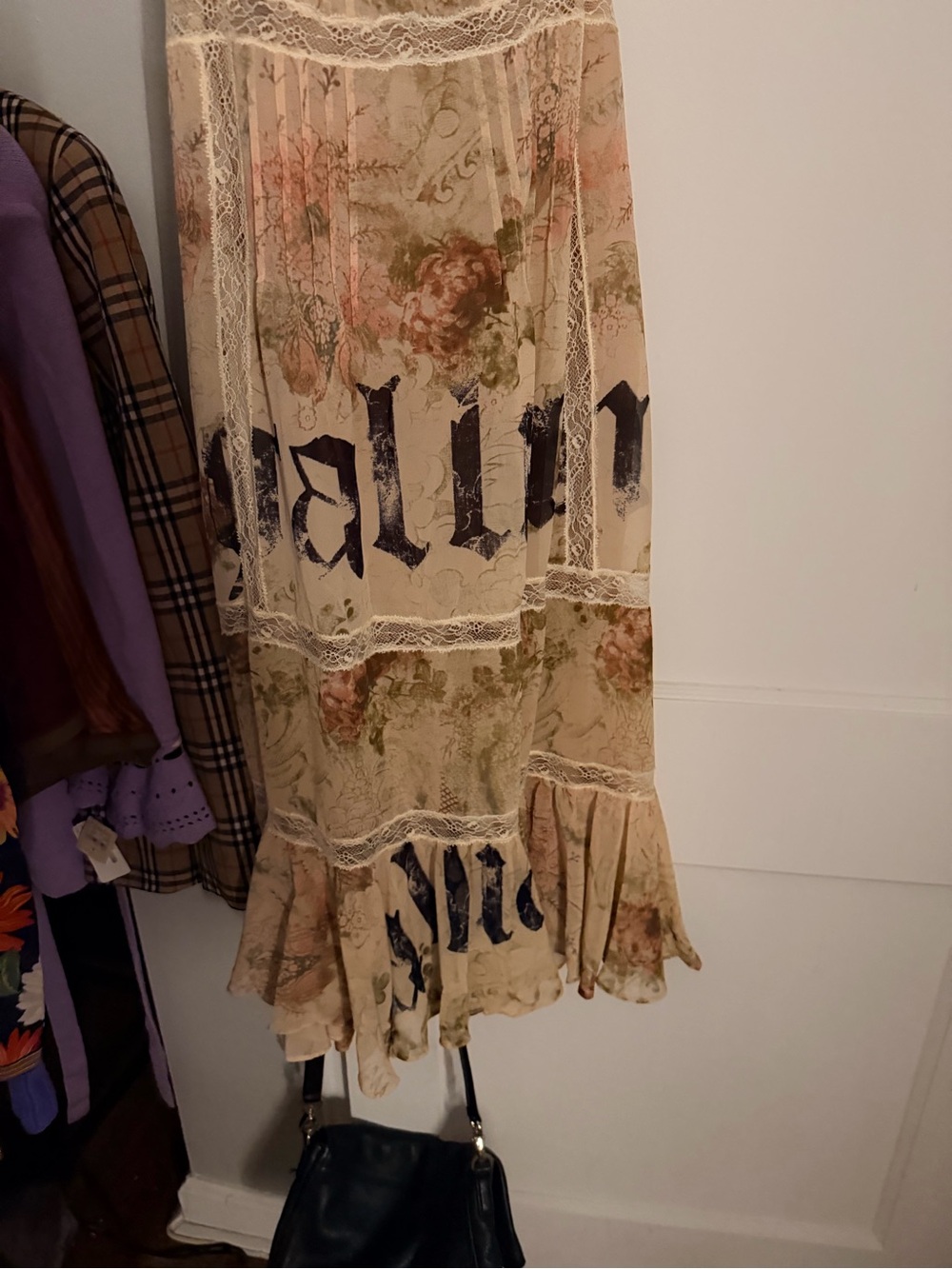 Vintage Galliano Beige Floral Lace Trim Chemise - Picture 6 of 9